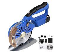 Cortador de tela inalámbrico, velocidad ajustable, rotativo, eléctrico, para cortar tela, fibra, algodón, papel, seda, cuero, lana, alfombra, incluye 2 baterías de 16,8 V y 2500 mAh
