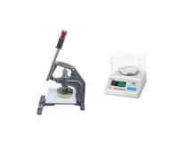 Cortador de tela y escala de 0,01 g, herramienta de prueba de peso de prensa manual para textiles, cuero, tela y papel, tamaño de muestra de 100 cm²
