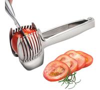 cortador de tomate de acero inoxidable, cortador de limón con mango | Fácil corte de herramienta de fruta kiwi,Portacortador de huevo naranja fácil de cortar cortador de kiwis para frutas pequeñas