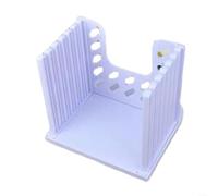 Cortador de tostadas ajustable para pan casero, guía de corte plegable con bandeja CruFor MB, 6.3 x 5.9 x 5.8 pulgadas, blanco, para panes estándar, sándwiches, bagels, jamón, queso y frutas