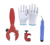 Cortador de trinquetes para un corte eficiente de tuberías en HVAC, incluye herramienta de desbarbado (5/16 pulgadas a 1-1/8 pulgadas), guantes, trinquetes, juego de cortadores de tubos