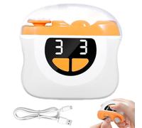 Cortador de uñas eléctrico 3 en 1 con LED de 3 velocidades portátil de bajo ruido lima de uñas automática para bebés adultos ancianos naranja