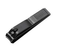 Cortador de uñas negro de acero inoxidable, uñas y uñas súper puntiagudas, herramienta de manicura cortaúñas, nariz plana S