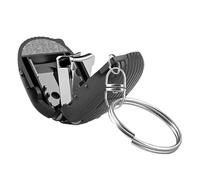 Cortador de uñas plegable para desplazamientos, de acero inoxidable, portátil, con limas de uñas, estuche de almacenamiento y llavero