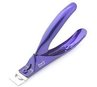 Cortador de uñas postizas para uñas de gel acrílico, uñas postizas postizas afiladas y a prueba de óxido para manicura y pedicura profesional y uso doméstico (morado)