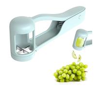 Cortador de uvas para niños pequeños, cortador de frutas, cereza de tomate, fresa, herramientas para ensalada de verduras, cortador de cuartos (verde claro)