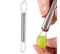 Cortador de Uvas - Pelador De Piel De Uva Acero Inoxidable - Herramienta de Pelado de Fruta de Doble Cabeza Gadget de Cocina Portátil para Deshuesar Cerezas Frutos del Bosque Hogar Viajes Diarios