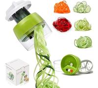 Cortador de Verdura, 4 en 1 Rallador de Verduras Calabacin Pasta Espiralizador Vegetal Veggetti Slicer Pepino, Espaguetis de Calabacin, Cortador Espiral Manual, Útiles de cocina prácticos