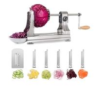 Cortador de Verdura de Acero Inoxidable, WellToBe Espiralizador de Verduras 6 en 1, Multifunciona Mandolina de Cocina Rallador de Verduras Cortador en Espiral Manual para Calabacin Zanahorias, Pepinos