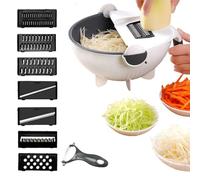Cortador de Verduras,Accesorio de Cocina Picador | Rebanador De Frutas Y Verduras Con Cesta Escurridora Para Pepino Patata Zanahoria Cebolla Queso Cocina Casera Preparación De Comidas Camping