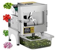 Cortador de verduras comercial, cortador eléctrico automático de frutas con grosor ajustable, alta capacidad para pepino, cebolleta, judías verdes, plátano