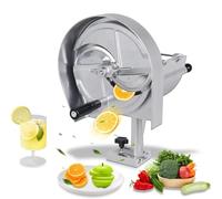 Cortador de verduras comercial, máquina de cortar patatas y tomates, canal de alimentación grande, grosor ajustable, fácil de limpiar para restaurantes y cafeterías