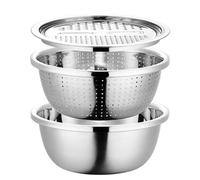 Cortador de verduras con cesta de drenaje, ensalada de ajo con ajo Bowl - de condimento - Alimentos extensos, cuenco de lavado multifuncional de frutas y verduras con colador, condimento