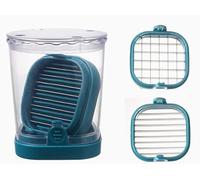 cortador de verduras, Cortador de frutas 2 en 1 alta velocidad for fresas, plátanos, uvas, huevos, etc. verduras acero inoxidable(Dark Blue)