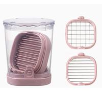 cortador de verduras, Cortador de frutas 2 en 1 alta velocidad for fresas, plátanos, uvas, huevos, etc. verduras acero inoxidable(Pink)