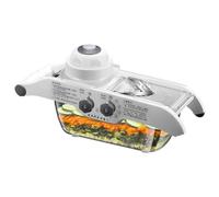Cortador de verduras - Cortador de patatas - Tabla para verduras de 5 niveles ajustables con recipiente integrado para ensaladas, cocina, camping, barbacoa, casa