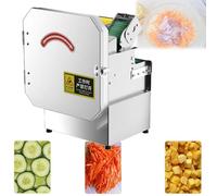 Cortador de verduras de alta velocidad de 300 kg/hora, cortador eléctrico de 300 W, picador de cebolla comercial con ajuste de grosor de 1,3 a 35 mm para patatas, zanahorias, cebollas