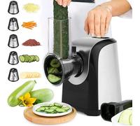 Cortador de verduras eléctrico automático QC-65, rallador eléctrico de cocina con 5 cuchillas cónicas, 150 W, rallador eléctrico con control de un botón