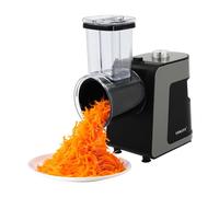 Cortador de verduras eléctrico, independiente, rallador de queso con 5 cuchillas, picadora multifuncional para patatas, rábanos, pepinos