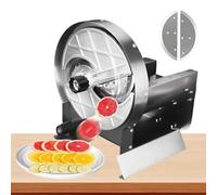 Cortador de verduras eléctrico manual 2 en 1, grosor ajustable de 0 a 1 cm, canal de alimentación grande, 2 cuchillas, para restaurante u hogar