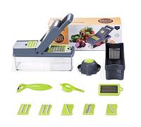 Cortador de verduras, frutas, queso, cebolla, tomate, rallador de verduras, color gris