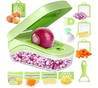 Cortador de verduras, mandolina, cortador de alimentos multifuncional 16 en 1, cortador de verduras de cocina, rallador de queso y cebolla, utensilios de cocina