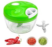 Cortador de Verduras Manual, Picadora Manual de 500ml con Cuerda para Verduras Carne Hierbas Cebolla - Verde