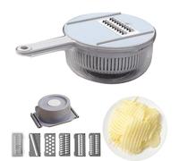 Cortador de verduras multifuncional, ciclista de helicóptero vegetal para cocina: trituradoras de alimentos con múltiples cuchillas, cortador de manual con con recipiente