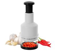 Cortador De Verduras - Prensador De Ajo Manual - Trituradora Y Procesador De Alimentos Compacto Para Pimienta, Nueces, Chile, Jengibre Y Más