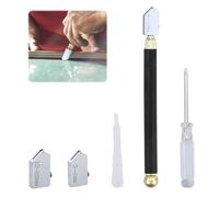Cortador de vidrio, couteau de cristal, cortador de cristal y vidrio, 2 mm-20 mm, con 2 cabezales de corte, 1 cuentagotas de aceite y 1 destornillador, para cristal grueso azulejo espejo corte