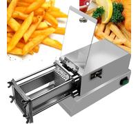 Cortador eléctrico de alimentos, cortador de patatas fritas de acero inoxidable con cuchillas de 8 mm/10 mm/12 mm, empujador profesional de verduras de 200 W para patatas, cebollas, pepinos