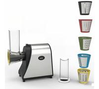 Cortador eléctrico de alimentos, motor de 250 W, cuchillas de acero inoxidable para queso, verduras y chocolate, operación con un solo toque, base antideslizante, herramienta de cocina compacta