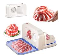 Cortador eléctrico de carne con hoja de acero de aleación, máquina de carne plegable de 150 W, grosor ajustable de 1 a 15 mm, cortador de alimentos extraíble para carne, queso y pan
