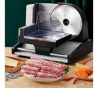Cortador eléctrico de carne, mini rebanador de 200 W con hoja de acero inoxidable de 190 mm, ajuste de grosor de 1 a 15 mm, bandeja de herramientas extraíble para carne, queso, verduras