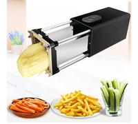 Cortador eléctrico de patatas fritas, cortador de patatas de acero inoxidable para preparación rápida de verduras y frutas, herramienta de cocina ideal para uso doméstico y profesional