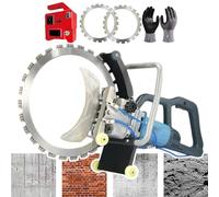 Cortador eléctrico de sierra de anillo de hormigón, sierra húmeda de 8800 W con 2 cuchillas de diamante, 3000 RPM, corte de 2 m en 3 minutos, control de polvo alimentado por agua para granito
