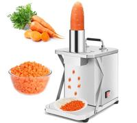 Cortador eléctrico de verduras, cortador automático de alimentos de 100 W para cebolla, patata, zanahoria, pepino, máquina de corte de frutas y verduras de acero inoxidable con rejillas