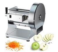 Cortador eléctrico de verduras, cortador comercial de acero inoxidable con 2 cuchillas, procesador de alimentos de 300 /h, trituradora de repollo eficiente, ideal para uso en restaurantes