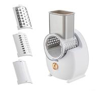 Cortador eléctrico giratorio de verduras con cuchillas de corte intercambiables para preparar lechuga, tomates, pepinos, manzanas y queso cheddar (blanco)