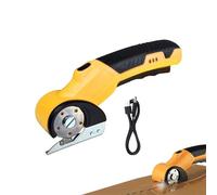 Cortador eléctrico para cartón, 320 TR Min Herramienta de corte de moqueta recargable con cerradura de seguridad y luz LED - Tijeras eléctricas giratorias portátiles para tejidos de cuero