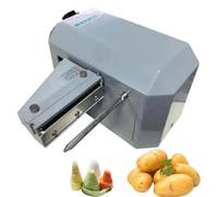 Cortador en Espiral Eléctrico Comercial, Máquina de Cortar Verduras de 100W con 3 Cuchillas y Interruptor de Avance/retroceso, Trituradora Continua Para Patatas, Zanahorias, Frutas