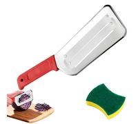 Cortador en juliana de doble hoja de acero inoxidable, rebanador de repollo, rallador de cocina, rebanador multifuncional para chucrut y ensalada de col (Rojo)