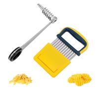Cortador Espiral & Cuchillo Onda, Acero Inoxidable & Plástico Espiralizador Manual para Patatas Pepinos Huevos Zanahorias Frutas Verduras Hogar Cocina Restaurante Herramientas Rebanar
