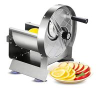 Cortador giratorio comercial de acero inoxidable con manivela de 0,1 a 10 mm de grosor ajustable, cuchillas duraderas para cortar verduras y frutas, patata, zanahoria, cebolla, limón