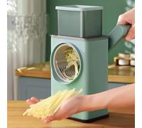 Cortador Giratorio Manual MOUMOUTEN, Rallador De Queso, Cortador De Verduras, Rallador Con 4 Cuchillas, Rallador De Tambor De Verduras Con Pies De Ventosa