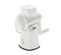 Cortador manual de alimentos con 5 opciones de juego de cuchillas y tubo de alimentación grande para un procesamiento eficiente de verduras en cocinas domésticas (B-blanco)