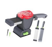 Cortador manual de carne que ahorra espacio para cocina, camping, cortar carne de res, pollo, pescado, cortador de verduras de mano con base de succión máquina de cortar carne