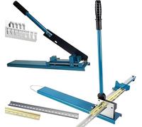 Cortador manual de carril DIN, herramienta de corte de doble ranura que ahorra mano de obra con regla de 50 cm, máquina de corte de tronco superior de banco para aleación de aluminio, rieles de acero