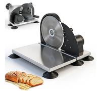 Cortador manual de pan para el hogar, cortador de pan de manivela de acero inoxidable, grosor ajustable de 1 a 15 mm y base plegable, deflector de metal, cortador de pan para masa madre casera