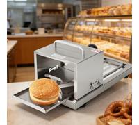 Cortador manual de panecillos de hamburguesas de acero inoxidable, altura de corte ajustable para rebanar casero, bandeja de 12 x 15 cm